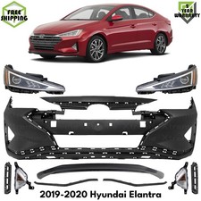 Front Bumper Cover Primed Plastic Headlights Kit For 2019-2020 Hyundai Elantra Front Bumper Cover Primed Plastic Headlights Kit For 2019-2020 Hyundai Elantra