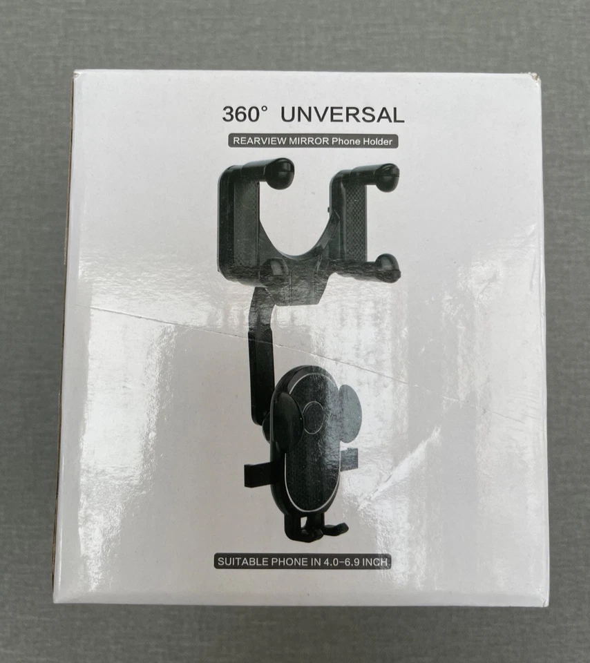 Car Mount Holder Cellphone Stand Rear-View Mirror Clip 360 Universal - Image 3 of 4