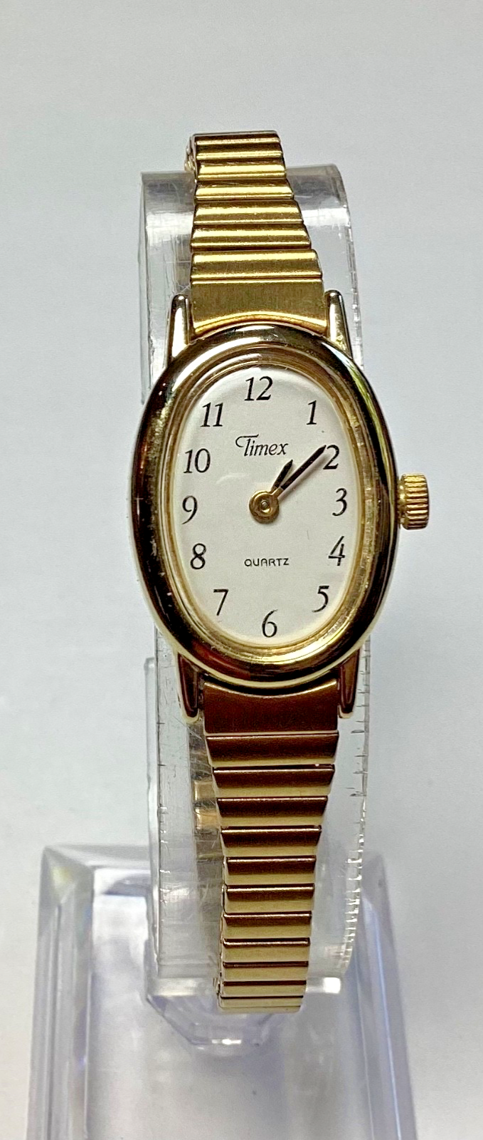 Timex Women's Gold-Tone Oval Stretch Watch with New Battery