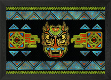 Poster arte da parete con cornice maschera etnica quadro stampa su tela