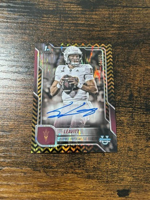 #ad 2025 Bowman Chrome University Black Gold Stealth AUTO Sam Leavitt 1st 25 RC $250.00