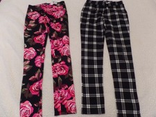  2 Girl's, Children Place Pants, Plaid/Floral. Size:: 6X/7, New w/Tags