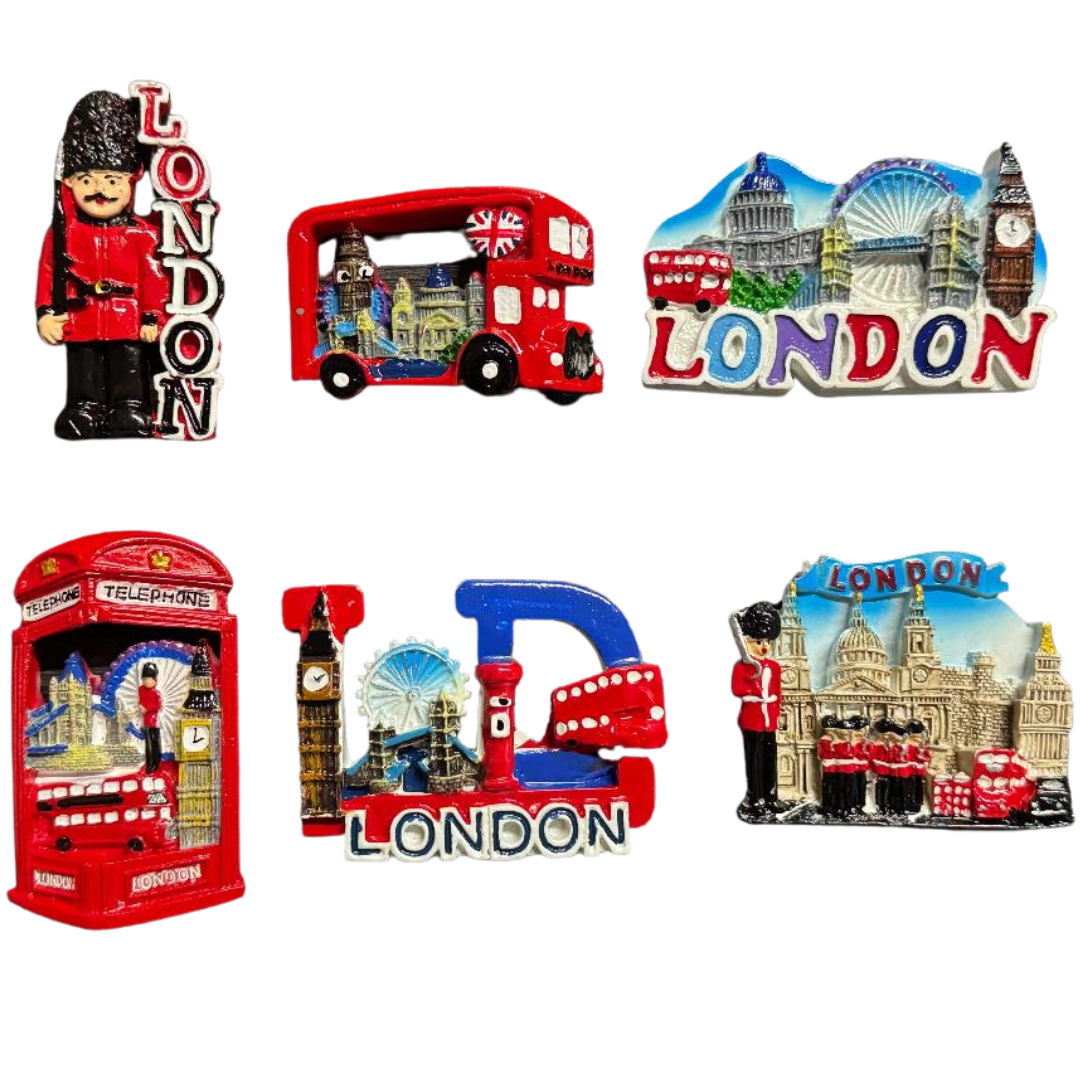 3D CERAMIC 6 FRIDGE MAGNET LONDON ICONS SOUVENIR Fridge Magnets Multipack UK