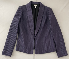 Chico's Open Front Crinkle Textured Blazer Jacket Purple Women Size 0, S