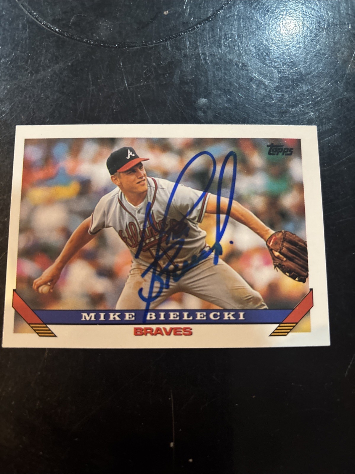 1993 Topps Signed Autograph Mike Bielecki Card