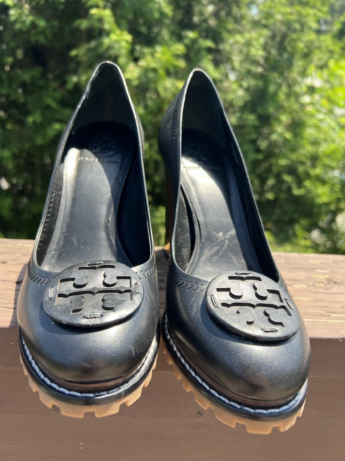 Tory Burch LEANNE décolleté suola a strappo nere vernice tacco 4" Y2K Preppy taglia 8 5