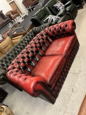 Chesterfield Oxblood Real Leather Two Seater Sofa