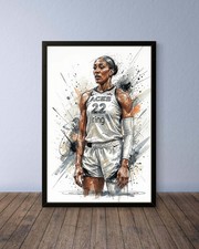 A'ja Wilson Basketball Poster Art Print Picture Wall Art Print Las Vegas Aces