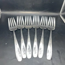 Wallace BRIGHT STAR Salad Forks (6)  Stainless MCM Flatware