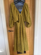 ASOS Women’s Textured Batwing Dress, Olive Green, Size 14.