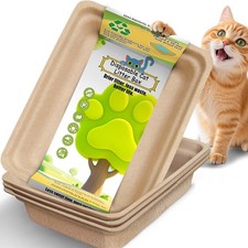 Disposable Litter Boxes for Cats Large: 4/6/8-Pack 17.5'' x 4 Packs, Yellow