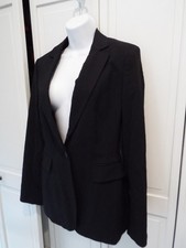 NOS Vintage Express Black Stretch Blazer, size 6 Notched collar, Pockets