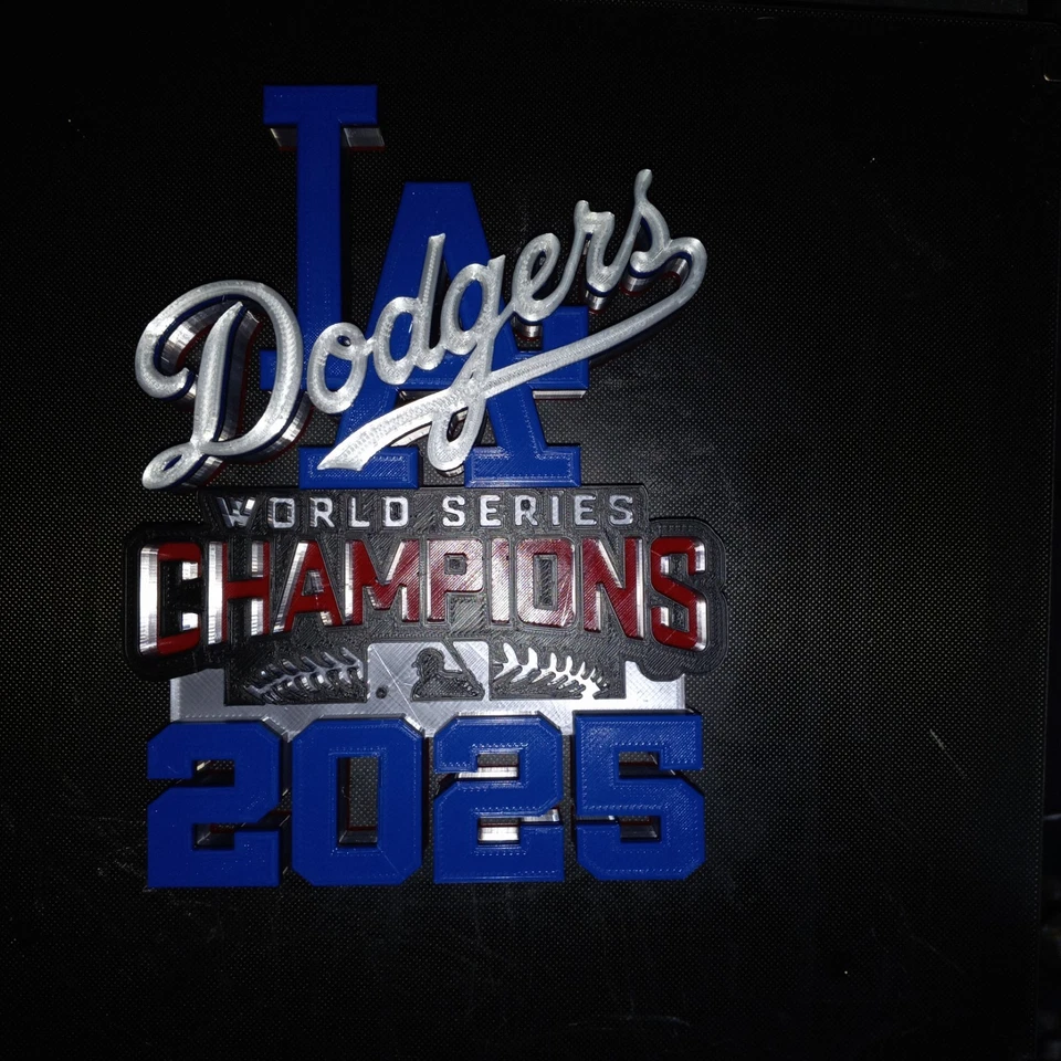 12 Inch LA DODGERS 3D 2025 WORLD SERIES CHAMPIONS PLAQUE STAND OR WALL SIGN - Image 4 of 4