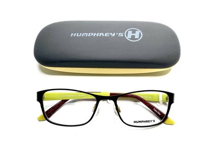 New Humphreys Brown Cat Eye Glasses Lime Green Interior 582151 50 17 135