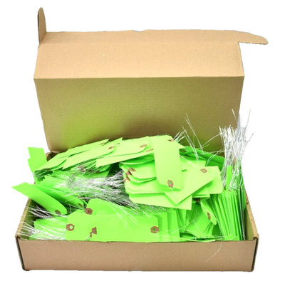 Fluorescent Green Shipping Tags Pre Wires 13 Point 4-3/4'' x 2-3/8'' Lot of 950~