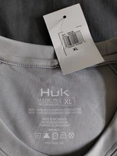HUK Performance Fishing Long Sleeve Moisture Wicking Lt Grey Mens Size XL New.
