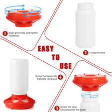 7PCS Chick Feeder Waterer Kit Wooden Perch Baby Poultry Starter Set Small Chicks