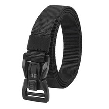 1" Web Belt for Men Quick Release Dual Lock Buckle Nylon Tactical Belts Black...