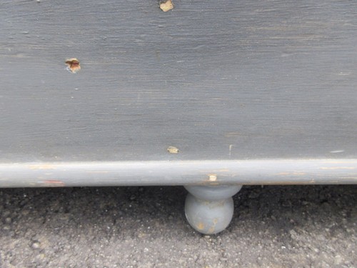 mid 19th century PEWTER GRAY PA storage box chest split lid 87" x 30" x 24" - Picture 11 of 12