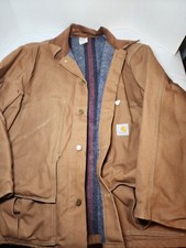 Vintage 89 CARHARTT 2XL 100 Years Blanket Lined Mens Hunting Jacket Canvas CB256