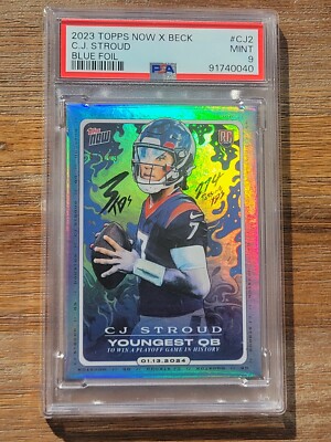 CJ STROUD 2023 Topps Now Blue Foil #/49 Rookie RC CJ2 PSA 9