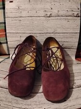 1930s 40s Ant Vtg The John Smith Collection Shoes Burgundy Suede England Sz 9n