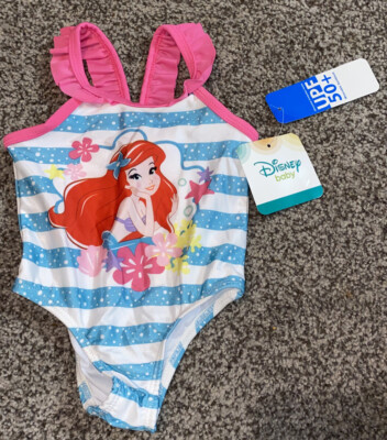 Little Mermaid 1-piece Swimsuit Baby Girl's Sz 12 Months Disney