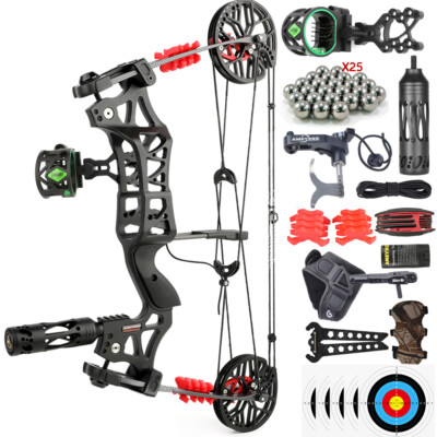 30-60lbs Compoundbogen Stahlkugel Pfeil CNC Jagdbogen Bogenschießen Angeln Jagd