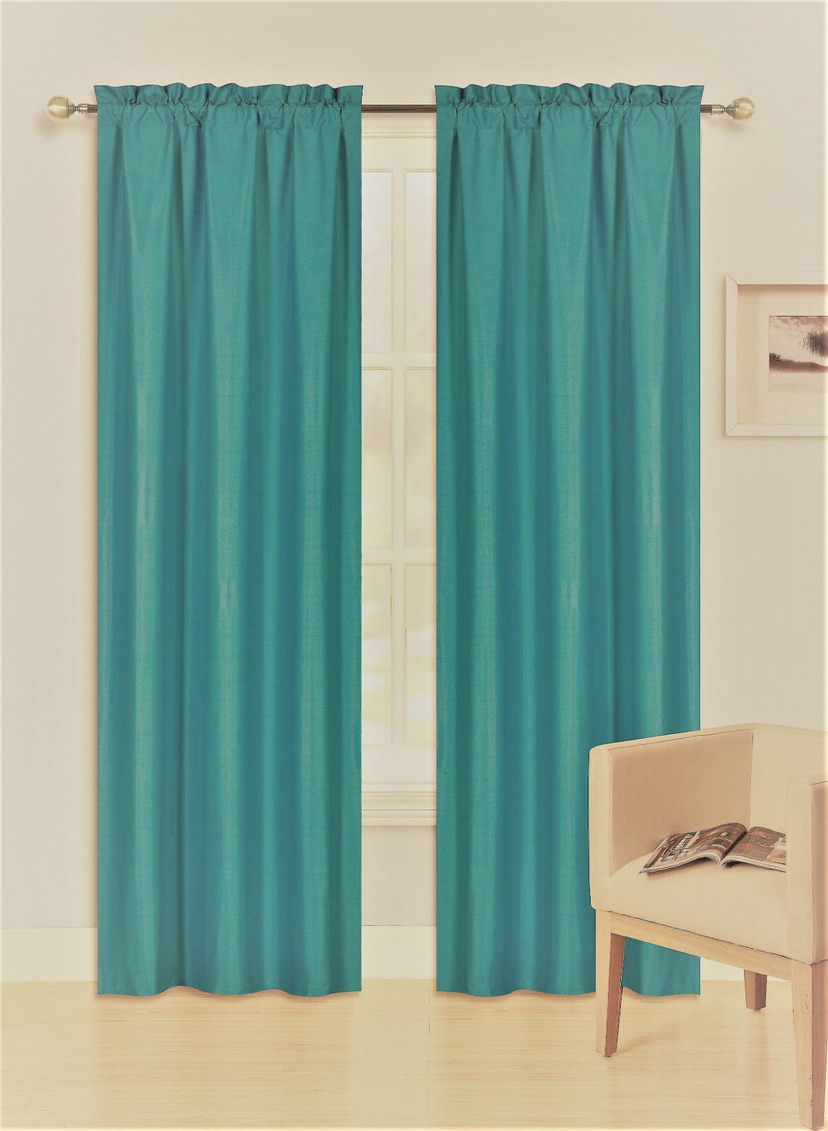 HLC.me Dakota 100% Complete Blackout Lined Drapery With Double Layer Thermal Insulated Energy Efficient Window Curtain Grommet Panels For Bedroom Living Room 2 Panels
