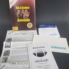 Vintage 1987 4th & Inches Accolade Football Game Box Inserts Commodore 64/128 
