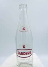 1973 Sanders Cassandra Bottling Co PA 12 Oz Acl 9 3/8" Soda Bottle