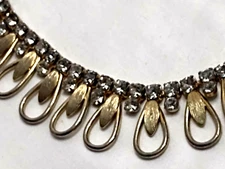 VTG Gold Tone Signed SC Sarah Coventry Necklace Chan-Di-Lites 1966 Rhinestones