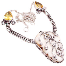 Solar Quarz Edelstein Versilbert Handmade Schmuck Halskette Geschenk 30 G N-1374