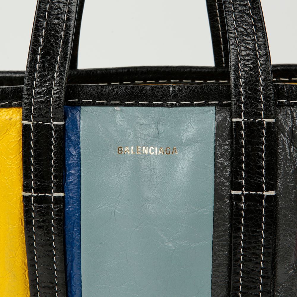 バッグ BALENCIAGA Small Bazar Shopper Balenciaga Black/Multicolor Graffiti Soft Lambskin Leather