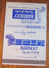 ROYAL FLASH MATCHBOOK COVER: BARNEY'S JEWELERS INDIANAPOLIS, IN MATCHCOVER -D19