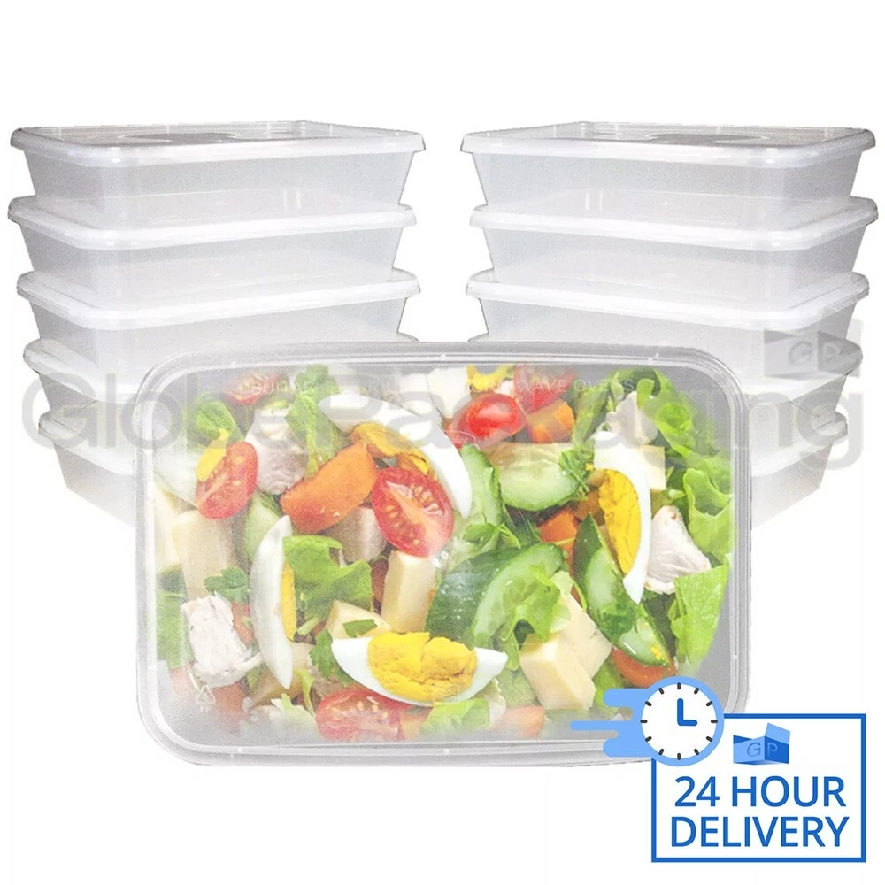 1000 x PLASTIC 500ml MICROWAVE FOOD TAKEAWAY CONTAINERS