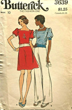1970's Butterick Misses' Top,Skirt,Pants Pattern 3639 Size 10 UNCUT