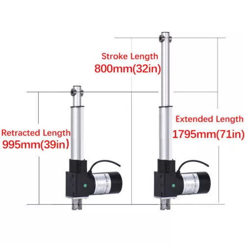 24V 6000N Electric Linearantrieb 600MM 1000MM Linear Actuator Schwere Leistung - Afbeelding 27 van 33