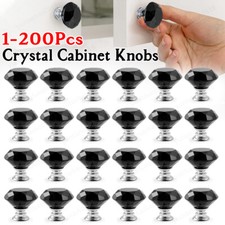 Crystal Glass Cabinet Knob Diamond Shape Draw...
