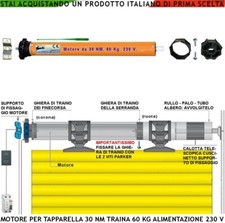 Motoriduttore Tubolare Elettrico 230 V 60 Kg x Tapparella o Serranda Avvolgibile