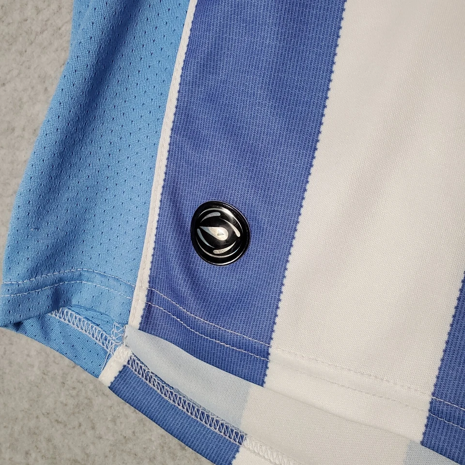 Camiseta Mitre Hombre Pequeña Azul Rayas Fútbol Camiseta Argentina Bordada LEER Foto 3 de 4