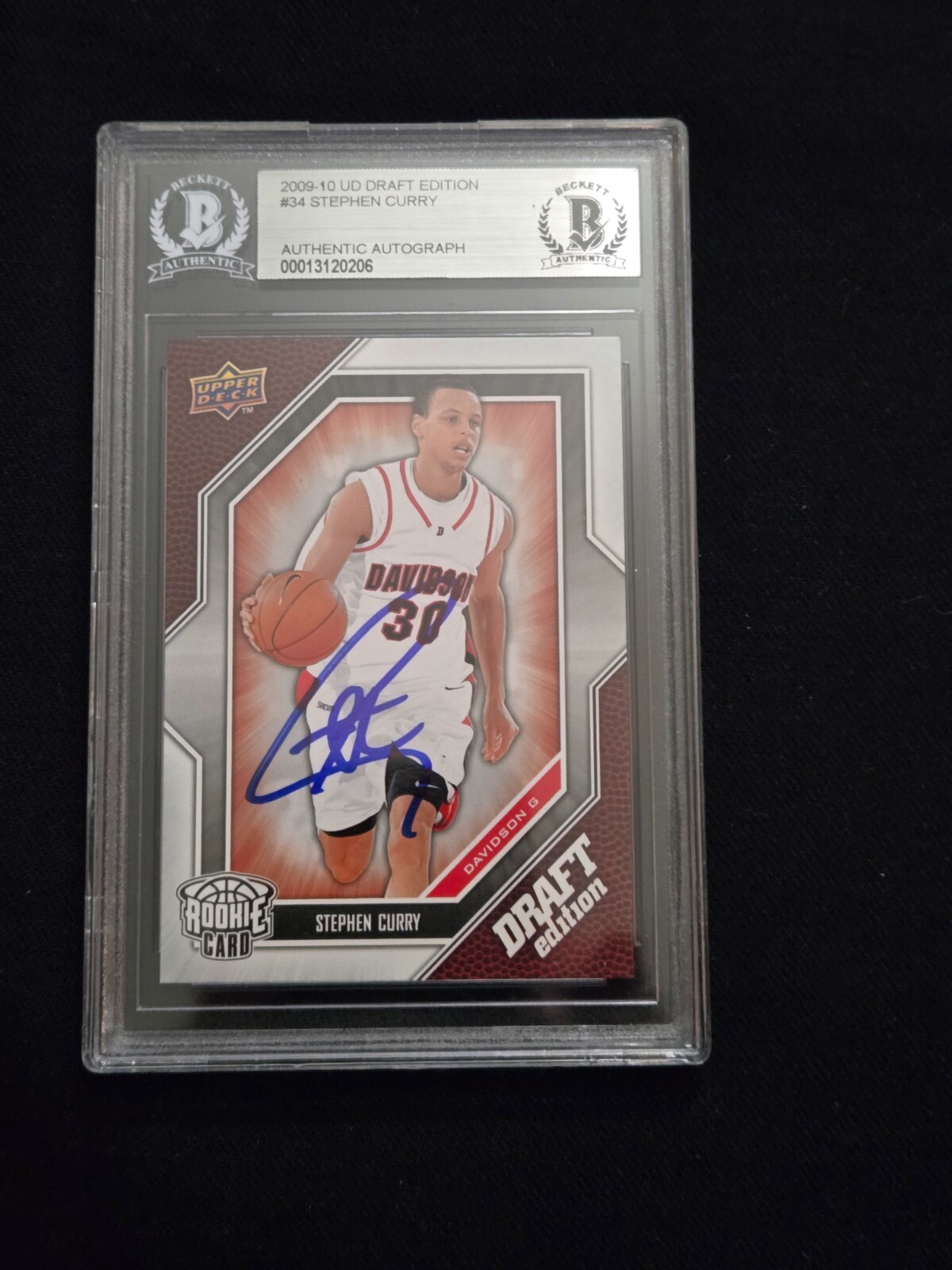 Stephen Curry Autographed Signed Golden State Warriors 2009-2010 UD Draft Edition authentic 