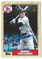 1987 TOPPS MARC SULLIVAN BOSTON RED SOX ON CARD AUTOGRAPH SIGNED CARD #66