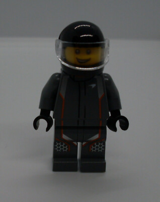 Lego Speed Champions Figur - McLaren Senna Race Car Driver Rennfahrer grau Neu