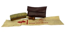 Vintage Fuller Brush Co Shoe Shine Travel Case Brushes Polish Cloth