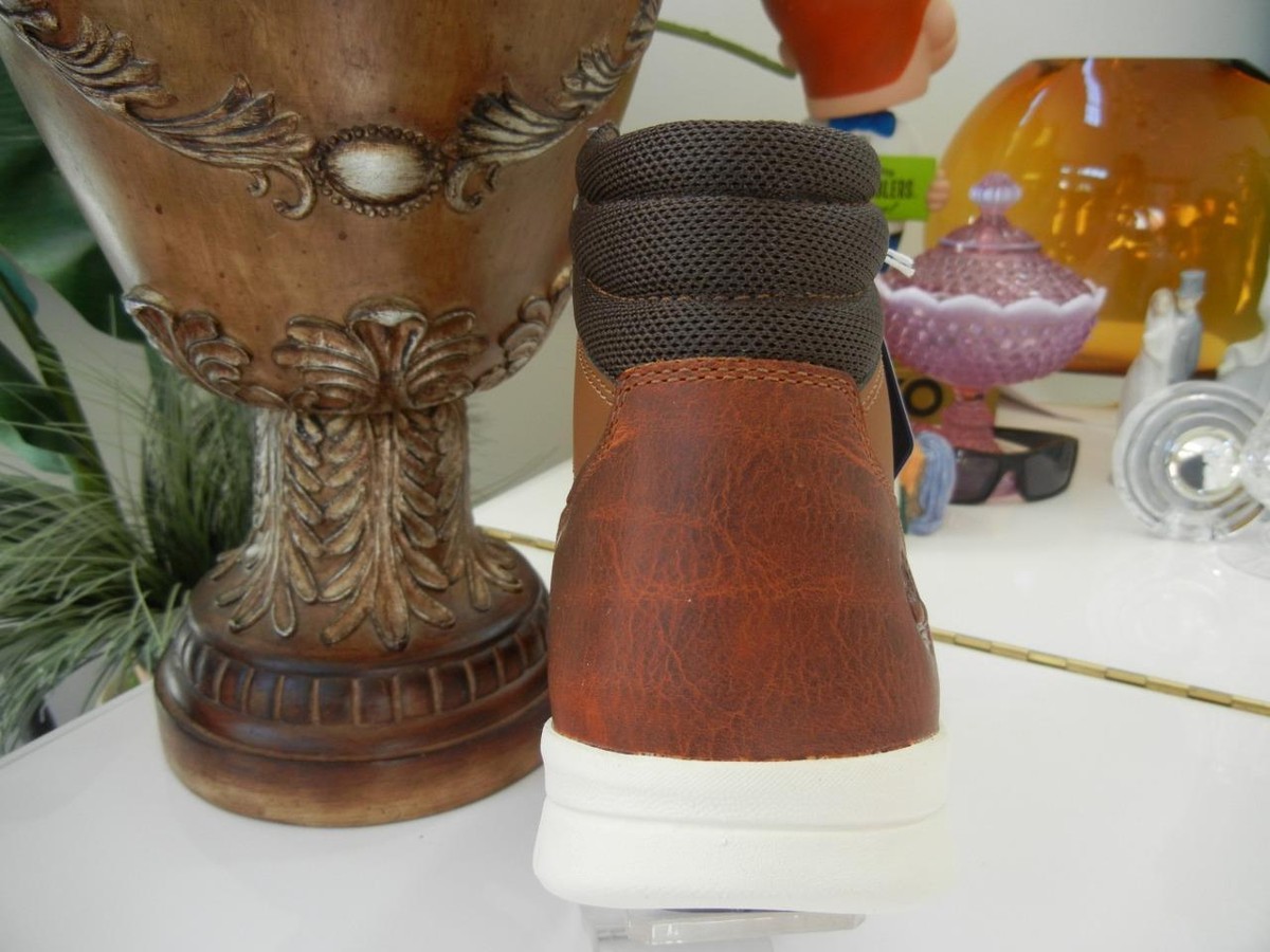 New Timberland Graydon leather hi top sneakers boots brown casual preppy outdoor TIMBERLAND GRAYDON HIGH TOP COGNAC BROWN FULL GRAIN LEATHER  main image 2