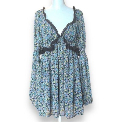 NWT FREE PEOPLE Pennie Printed Babydoll Mini Dress Ditsy boho floral size S | eBay NWT FREE PEOPLE Pennie Printed Babydoll Mini Dress Ditsy boho floral size S | eBay