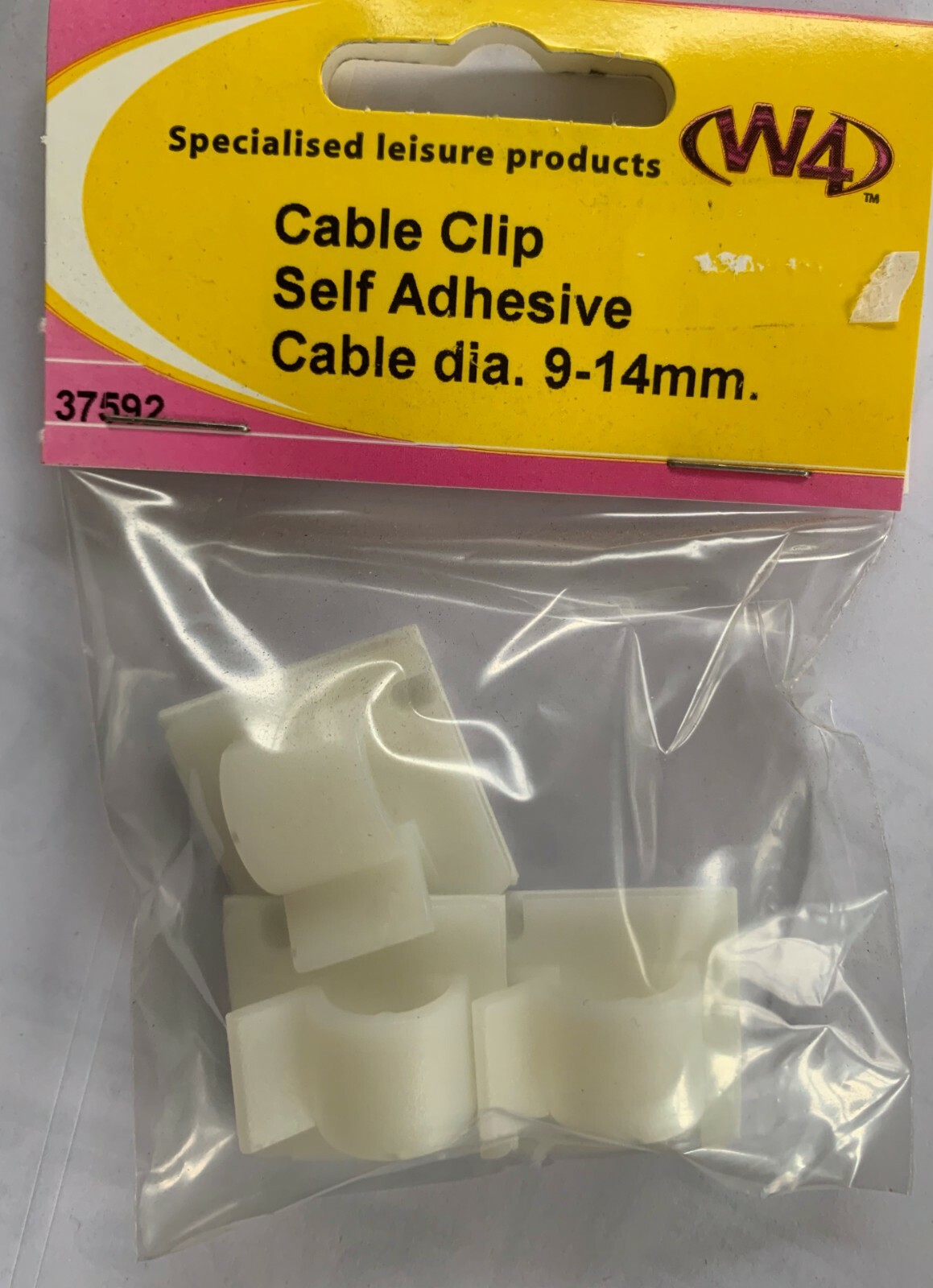 W4 Cable Clip Self Adhesive Cable Diameter 9-14mm 37592 Pack of 3
