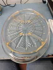 Jeanette Feather Gold Trim 5 Section Relish Tray. (Cm)
