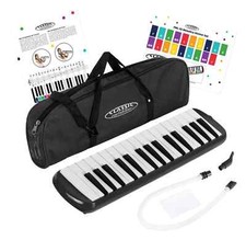 32 Tasten Melodica Melodika Blasinstrument Musik Kinder Tasche Noten Set Schwarz